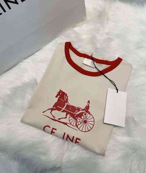 2022 factory wholesale new model high version ce22 ins style red print round neck contrast color bonded short sleeve t-shirt women, White
2022 factory wholesale new model high version ce22 ins style red print round neck contrast color bonded short sleeve t-shirt women, White