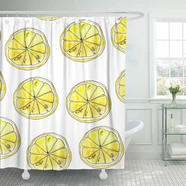 72x72inch watercolor drawn lemon pattern in sketch and doodle style on white waterproof shower curtains modern home bathroom
72x72inch watercolor drawn lemon pattern in sketch and doodle style on white waterproof shower curtains modern home bathroom