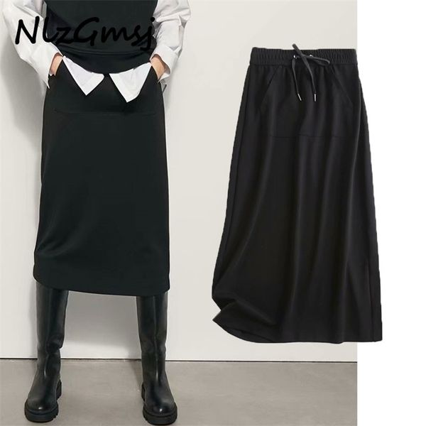 skirt women black cotton midi vintage strethy waist ladies elegant chic mid calf s 210628
skirt women black cotton midi vintage strethy waist ladies elegant chic mid calf s 210628