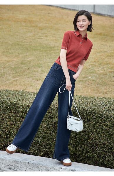 women's jeans 2021 spring and autumn office lady cotton stretch female women girls brand wide leg clothes, Blue
women's jeans 2021 spring and autumn office lady cotton stretch female women girls brand wide leg clothes, Blue