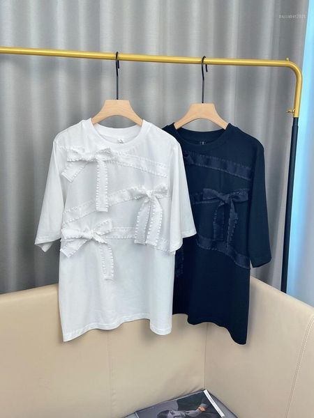 women's t-shirt loose patchwork bowknot t shirt for women o neck short sleeve casual solid shirts female fashion clothes tide, White
women's t-shirt loose patchwork bowknot t shirt for women o neck short sleeve casual solid shirts female fashion clothes tide, White