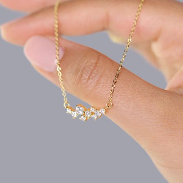 dainty cluster necklace gold cubic zirconia layering chain necklaces women's fashion jewelry anniversary gift chains, Silver
dainty cluster necklace gold cubic zirconia layering chain necklaces women's fashion jewelry anniversary gift chains, Silver
