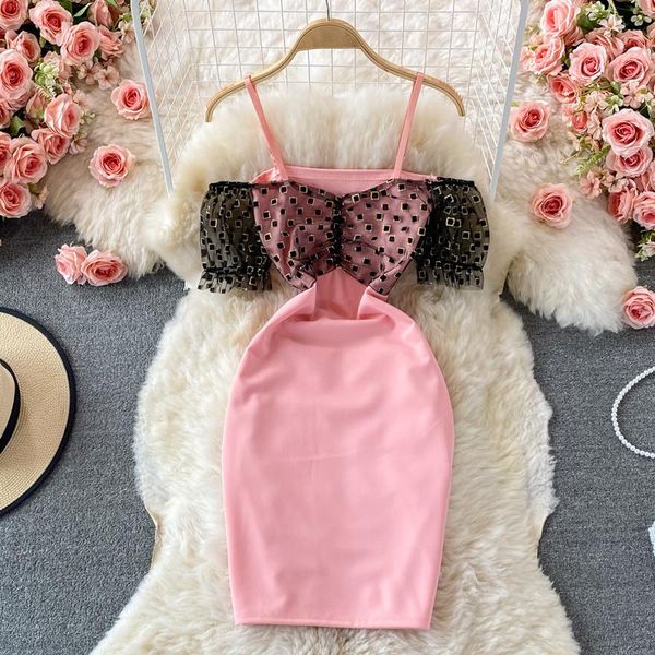 casual dresses 2021 summer light mature wind mesh spaghetti strap dress off shoulder high waist slim fit hip wrap, Black;gray
casual dresses 2021 summer light mature wind mesh spaghetti strap dress off shoulder high waist slim fit hip wrap, Black;gray