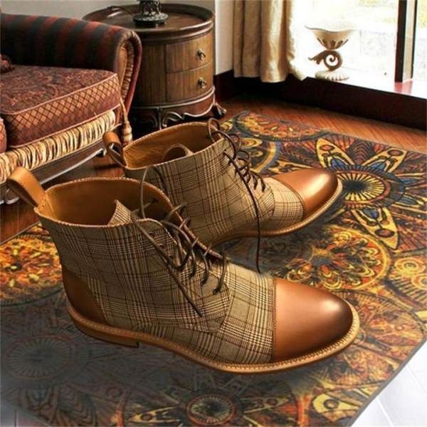 boots men's fashion trend british gentleman dress shoes handmade pu stitching plaid retro round toe lace-up ankle 3kc435 5kf8, Black
boots men's fashion trend british gentleman dress shoes handmade pu stitching plaid retro round toe lace-up ankle 3kc435 5kf8, Black