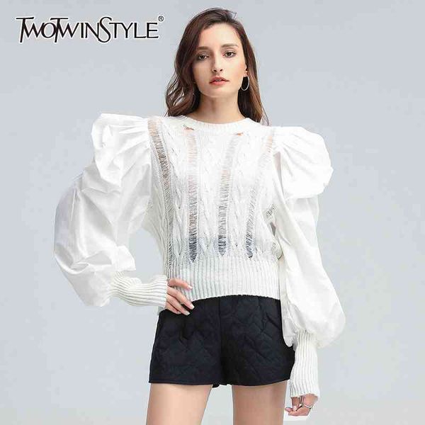 patchwork sweater for women o neck puff long sleeve knitting pullovers oversized casual sweaters female style 210524, White;black
patchwork sweater for women o neck puff long sleeve knitting pullovers oversized casual sweaters female style 210524, White;black