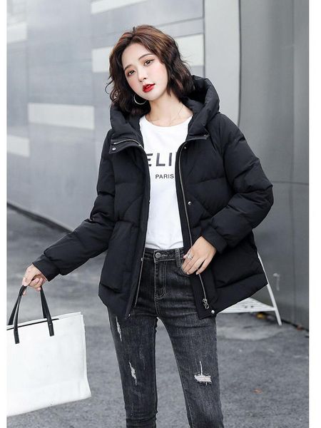 women's down & parkas autumn and winter thin jacket short black red fashion