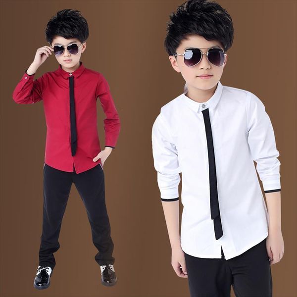 children boys red shirts spring classic solid white cotton long sleeve shirt for 4 15yrs autumn kids clothes, White;black
children boys red shirts spring classic solid white cotton long sleeve shirt for 4 15yrs autumn kids clothes, White;black