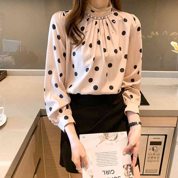 korean women silk shirts blouses woman polka dot long sleeve satin blouse plus size ladies beading shirt 210427, White
korean women silk shirts blouses woman polka dot long sleeve satin blouse plus size ladies beading shirt 210427, White