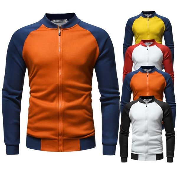 18 autumn and winter new men's sweater leisure sports color matching plush raglan long sleeve baseball jacket, Black
18 autumn and winter new men's sweater leisure sports color matching plush raglan long sleeve baseball jacket, Black