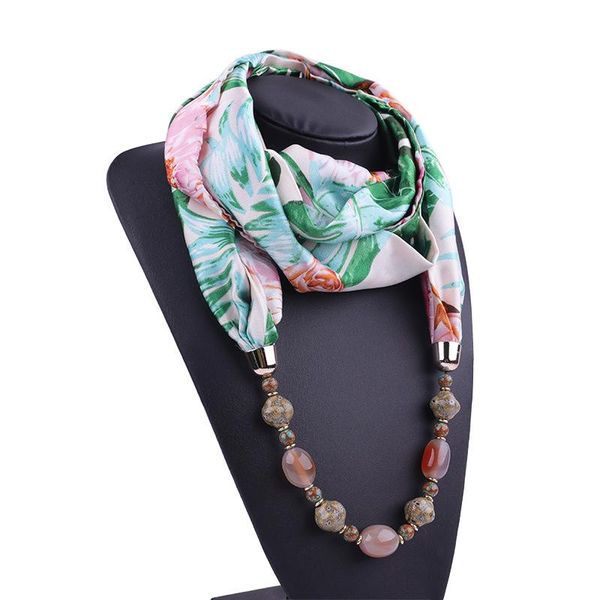 scarves quality chiffon printed gemstone runmeifa necklace for ladies spring autumn natural stone pendants female scarf, Blue;gray
scarves quality chiffon printed gemstone runmeifa necklace for ladies spring autumn natural stone pendants female scarf, Blue;gray