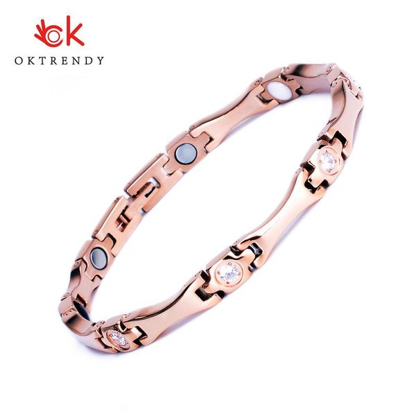 link, chain oktrendy elegant stainless steel healthcare magnetic bracelet with white rhinestones friendship bracelets for woman, Black
link, chain oktrendy elegant stainless steel healthcare magnetic bracelet with white rhinestones friendship bracelets for woman, Black
