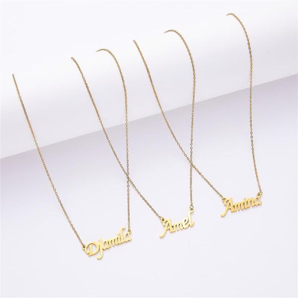 pendant necklaces 2021 oct fashion stainless steel necklace gold color letter name choker for women jewelry, Silver
pendant necklaces 2021 oct fashion stainless steel necklace gold color letter name choker for women jewelry, Silver