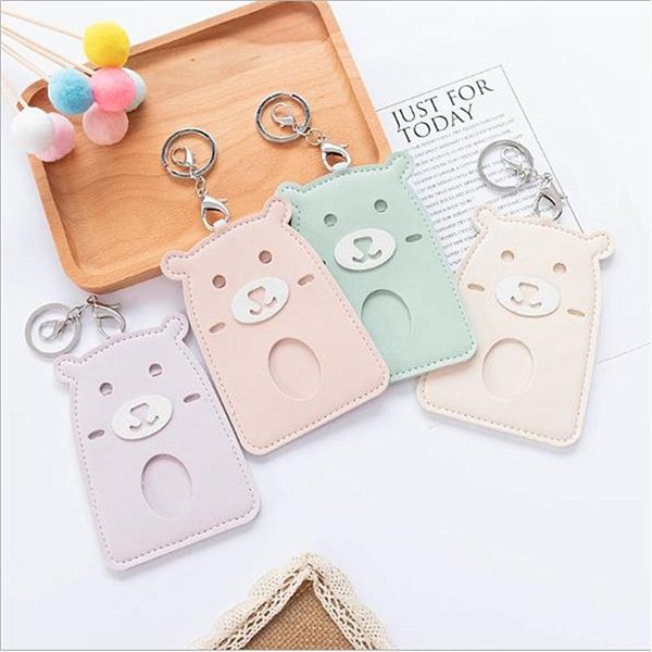card holders solid color bear hollow holder student meal id keychain lanyard portable boutique pu, Brown;gray
card holders solid color bear hollow holder student meal id keychain lanyard portable boutique pu, Brown;gray