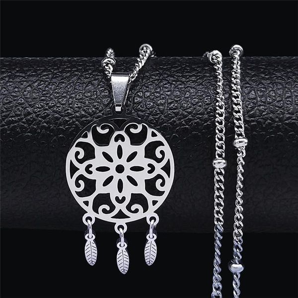 pendant necklaces 2021 stainless steel dreamcatcher tassel charm necklace women bohemia statement jewelry chaine collier n8020s05, Silver
pendant necklaces 2021 stainless steel dreamcatcher tassel charm necklace women bohemia statement jewelry chaine collier n8020s05, Silver