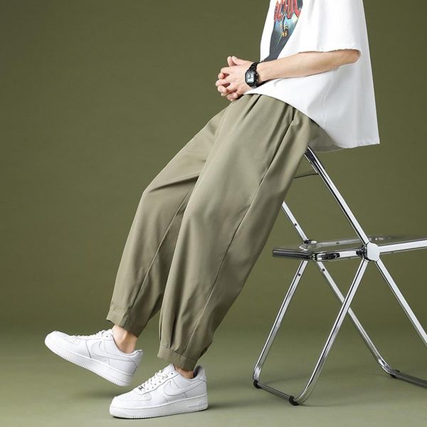 men's pants hzirip 2021 all-match casual drawstring simple fashion solid plus size nine-point elastic waist trousers men, Black
men's pants hzirip 2021 all-match casual drawstring simple fashion solid plus size nine-point elastic waist trousers men, Black