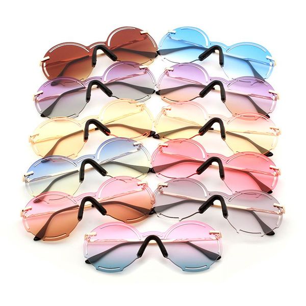 sunglasses fashion round rimless for women 2021 designer retro vintage gradient summer uv400 sun glasses, White;black
sunglasses fashion round rimless for women 2021 designer retro vintage gradient summer uv400 sun glasses, White;black