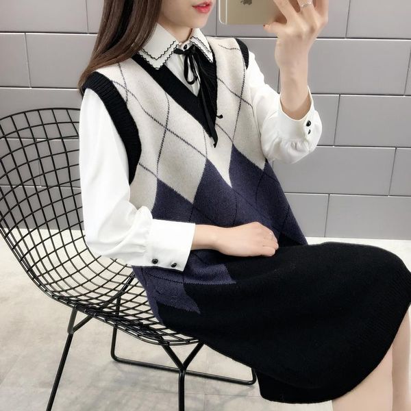 women's sweaters casual v neck vest for women 2021 spring plaid sleeveless knitted pullovers female autumn long waistcoat dark blue/bla, White;black
women's sweaters casual v neck vest for women 2021 spring plaid sleeveless knitted pullovers female autumn long waistcoat dark blue/bla, White;black