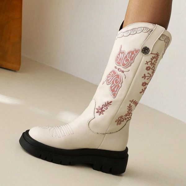 boots autumn winter fashion women's butterfly embroidery microfiber shoes women mid calf high heels knee, Black
boots autumn winter fashion women's butterfly embroidery microfiber shoes women mid calf high heels knee, Black