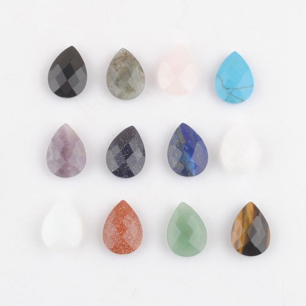 wholesale natural faceted gemstone loose beads no hole teardrop cabochon jewelry making 13x18mm agates amethyst opal tigers eye blue sand db, Black
wholesale natural faceted gemstone loose beads no hole teardrop cabochon jewelry making 13x18mm agates amethyst opal tigers eye blue sand db, Black