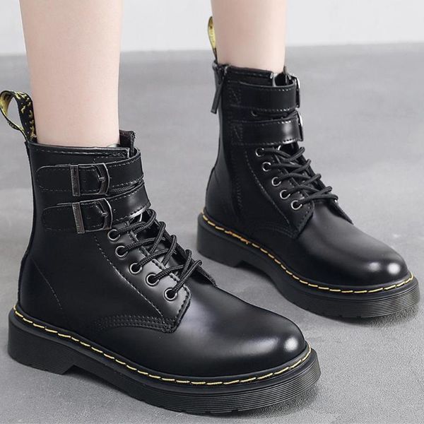 boots casual fashion 1460 british high-women's leather motorcycle double buckle zipper short, Black
boots casual fashion 1460 british high-women's leather motorcycle double buckle zipper short, Black