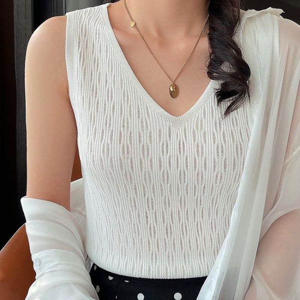 women summer vest knit v-neck casual camisoles slim sleeveless tank women's tanks & camis, White
women summer vest knit v-neck casual camisoles slim sleeveless tank women's tanks & camis, White