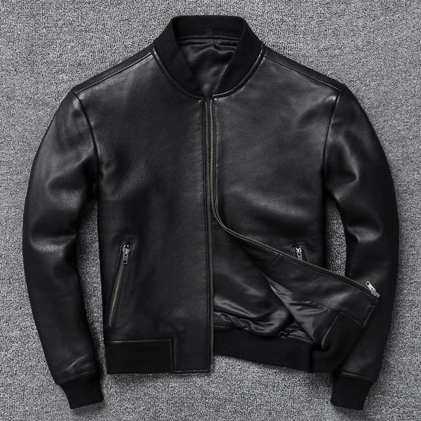 men's leather & faux genuine jacket men chaqueta moto cuero baseball sheepskin 2021, Black
men's leather & faux genuine jacket men chaqueta moto cuero baseball sheepskin 2021, Black