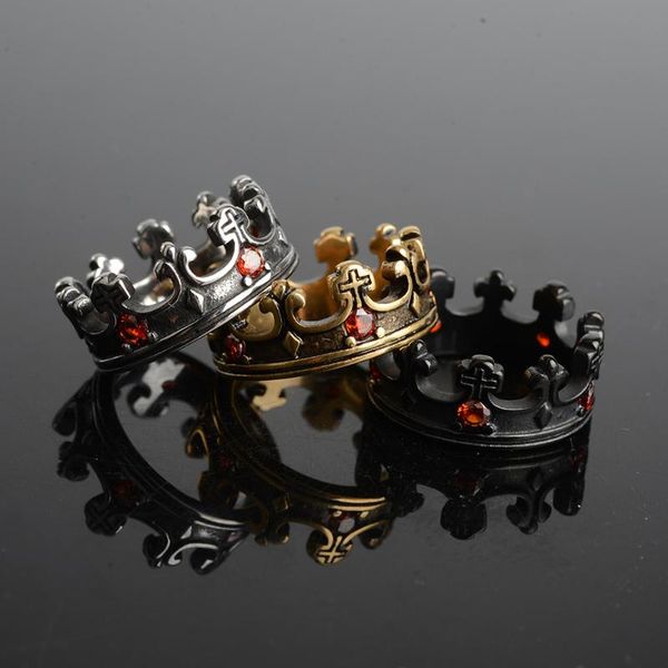 cluster rings loredana exquisite rings.ancient roman high - grade red zircon gothic noble crown shape inside polished stainless steel ring., Golden;silver
cluster rings loredana exquisite rings.ancient roman high - grade red zircon gothic noble crown shape inside polished stainless steel ring., Golden;silver