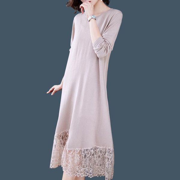 casual dresses fashion loose sweaters dress women 2021 autumn vintage knitting lace solid color long sleeve o-neck, Black;gray
casual dresses fashion loose sweaters dress women 2021 autumn vintage knitting lace solid color long sleeve o-neck, Black;gray