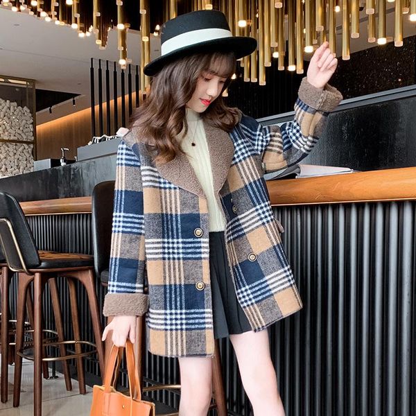 women's wool & blends winter girls' woolen coat autumn clothes thickened foreign style cardigan late, Black
women's wool & blends winter girls' woolen coat autumn clothes thickened foreign style cardigan late, Black