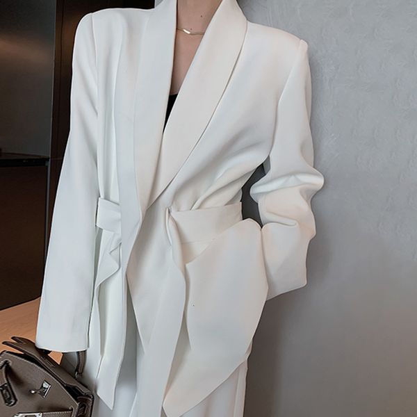 suits elegant white blazer for women notched long sleeve tunic sashes solid minimalist blazers female fashion spring, White;black
suits elegant white blazer for women notched long sleeve tunic sashes solid minimalist blazers female fashion spring, White;black