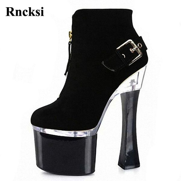 rncksi women night club party round toe dance boots 18cm square high heels pole dancing ankle boot shoes, Black
rncksi women night club party round toe dance boots 18cm square high heels pole dancing ankle boot shoes, Black