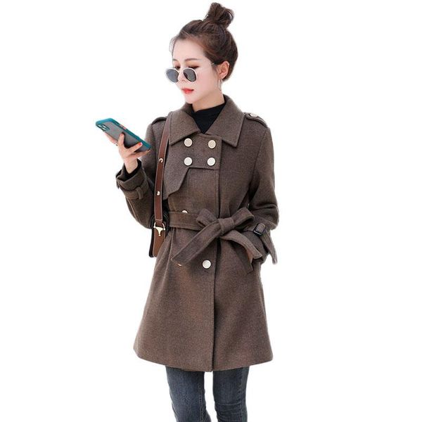women's wool & blends 2021 autumn winter women woolen coat korean thicken warm slim outerwear female fashion with belt jacket, Black
women's wool & blends 2021 autumn winter women woolen coat korean thicken warm slim outerwear female fashion with belt jacket, Black