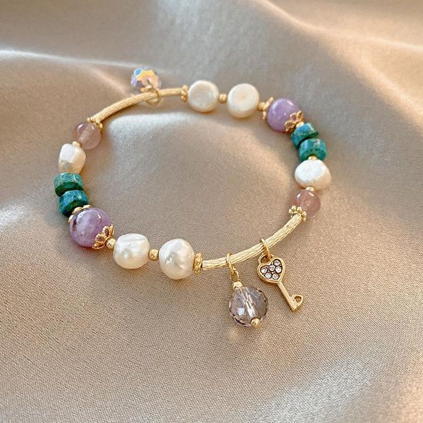 beaded, strands 2021 love key multicolor crystal natural freshwater pearls beads strand bracelets for women female fashion jewelry ybr381, Black
beaded, strands 2021 love key multicolor crystal natural freshwater pearls beads strand bracelets for women female fashion jewelry ybr381, Black