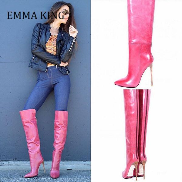 boots 2021 pink leather knee high women pointed toe heels ladies shoes back zipper stilettos fashion long, Black
boots 2021 pink leather knee high women pointed toe heels ladies shoes back zipper stilettos fashion long, Black