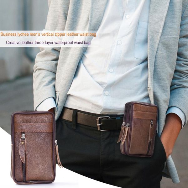 men cowhide leather waist pack bum bag casual classic texture creative design chic small mobile phone wallet pouch bags
men cowhide leather waist pack bum bag casual classic texture creative design chic small mobile phone wallet pouch bags