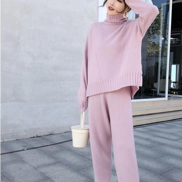 women tracksuits autumn and winter knitted turtleneck warm sweater high waist knit pant suit clothing 2 piece set, Gray
women tracksuits autumn and winter knitted turtleneck warm sweater high waist knit pant suit clothing 2 piece set, Gray