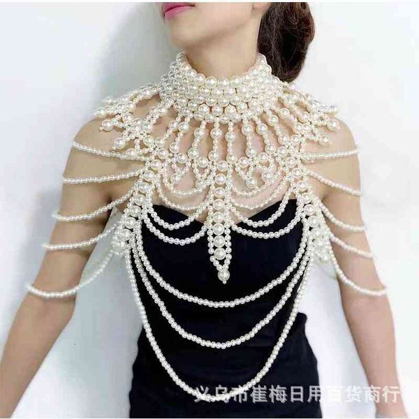 multi layer pearl cover chain fashion body long exaggerated female accessories hand woven heavy industry necklace, Silver
multi layer pearl cover chain fashion body long exaggerated female accessories hand woven heavy industry necklace, Silver