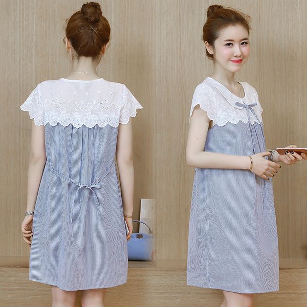 maternity dress summer lace maternity for pregnant women striped short sleeve vestidos outfits pregnancy clothings plus size, White
maternity dress summer lace maternity for pregnant women striped short sleeve vestidos outfits pregnancy clothings plus size, White