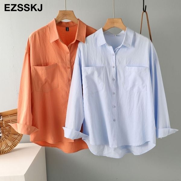 2021 new chic casual loose cotton blouse shirt women female white blouse shirt spring summer women oversize shirt 210317
2021 new chic casual loose cotton blouse shirt women female white blouse shirt spring summer women oversize shirt 210317