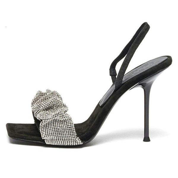 sandals square toe rhinestone thin high heel women pleated crystal back strap sandalias summer party wedding shoes 2021 qsg1, Black
sandals square toe rhinestone thin high heel women pleated crystal back strap sandalias summer party wedding shoes 2021 qsg1, Black