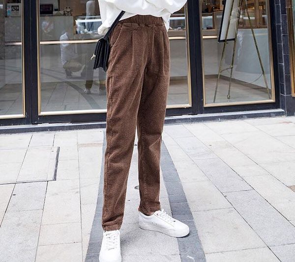 women's pants & capris fashion spring autumn harem women casual female corduroy elastic wasit trousers high waist beige black ycy2006, Black;white
women's pants & capris fashion spring autumn harem women casual female corduroy elastic wasit trousers high waist beige black ycy2006, Black;white