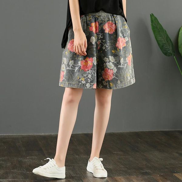 plus size vintage denim shorts women summer high waist streetwear floral print cotton baggy wide leg jeans short pants feminino women's, Blue
plus size vintage denim shorts women summer high waist streetwear floral print cotton baggy wide leg jeans short pants feminino women's, Blue