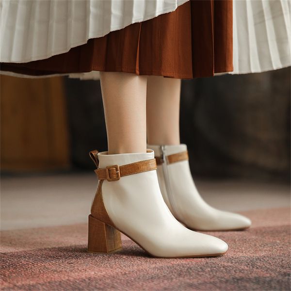 womens ankle boots matte black white mixed color ankle buckle chunky heels shoes zipper fashion for autumn comfortable elegant
womens ankle boots matte black white mixed color ankle buckle chunky heels shoes zipper fashion for autumn comfortable elegant