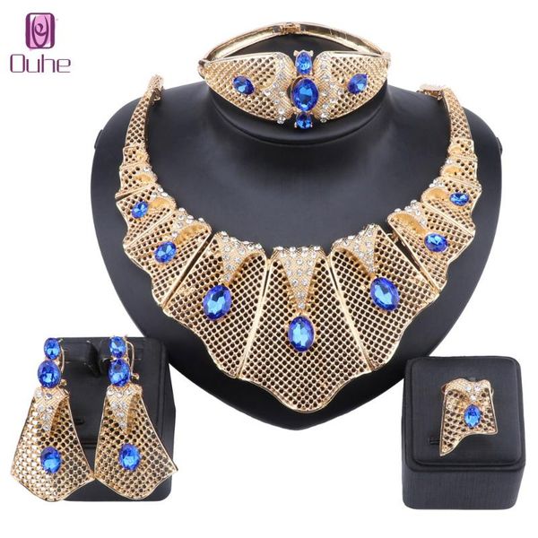 earrings & necklace dubai elegant bridal jewelry sets gold color for women african wedding bangle rings set, Silver
earrings & necklace dubai elegant bridal jewelry sets gold color for women african wedding bangle rings set, Silver