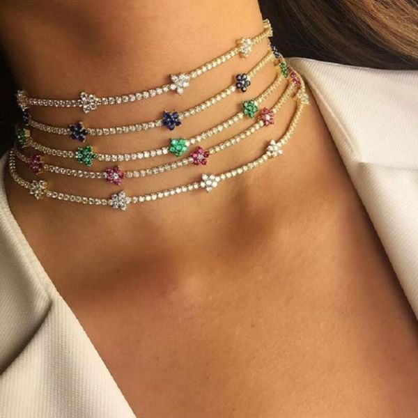 chokers iced out bling rainbow colorful cubic zirconia cz tennis chain women charm flower choker necklace jewelry collares para mujer, Golden;silver
chokers iced out bling rainbow colorful cubic zirconia cz tennis chain women charm flower choker necklace jewelry collares para mujer, Golden;silver