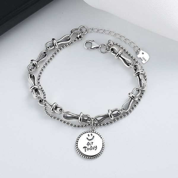 chaosheng s925 sterling silver double-layer round brand letter smile bracelet korean version net red design feeling temperament versatile, Golden;silver
chaosheng s925 sterling silver double-layer round brand letter smile bracelet korean version net red design feeling temperament versatile, Golden;silver