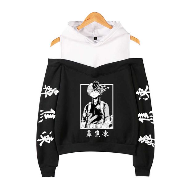 my hero academia hoodies female off shoulder sweatshirt women's pullover harajuku streetwear s todoroki 2021 anime clothes y0820, Black
my hero academia hoodies female off shoulder sweatshirt women's pullover harajuku streetwear s todoroki 2021 anime clothes y0820, Black