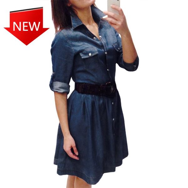 casual dresses blue jeans dress elegant spring slim cowboy vestidos women knee length denim autumn clothing plus size, Black;gray
casual dresses blue jeans dress elegant spring slim cowboy vestidos women knee length denim autumn clothing plus size, Black;gray