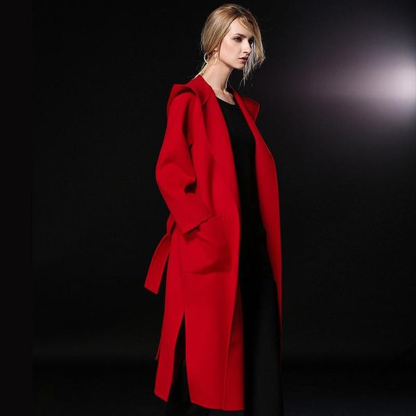 women's wool & blends 2021 winter women overcoat autumn hooded coat slim elegant female cashmere oat lady fashion est long pink camel, Black
women's wool & blends 2021 winter women overcoat autumn hooded coat slim elegant female cashmere oat lady fashion est long pink camel, Black