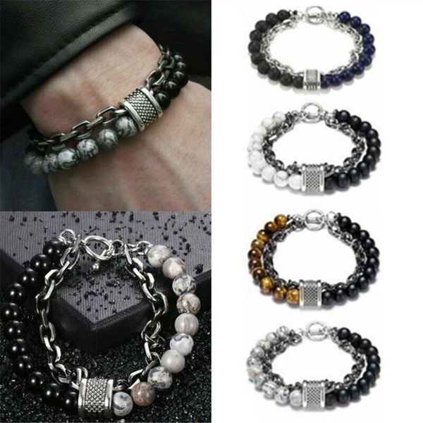 men's natural stone tiger eye beads punk bracelet stainless steel male jewelry party favor
men's natural stone tiger eye beads punk bracelet stainless steel male jewelry party favor